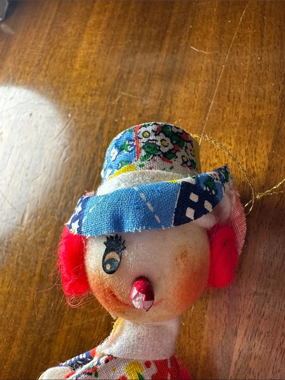 Vintage Clown Riding A Plastic Tricycle Ornament